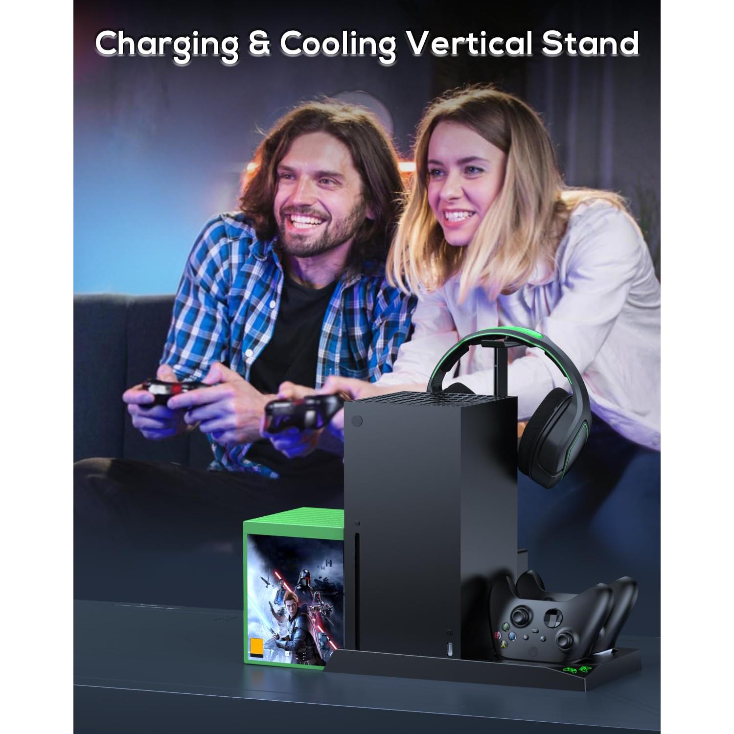 MENEEA Soporte y Ventilador para Xbox Series X con Carga Doble