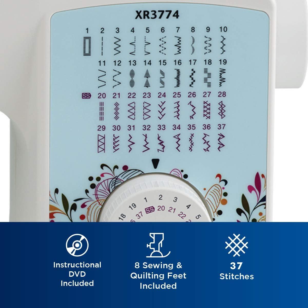 Máquina de Coser y Acolchar Brother XR3774, 37 Puntadas, Mesa Ancha