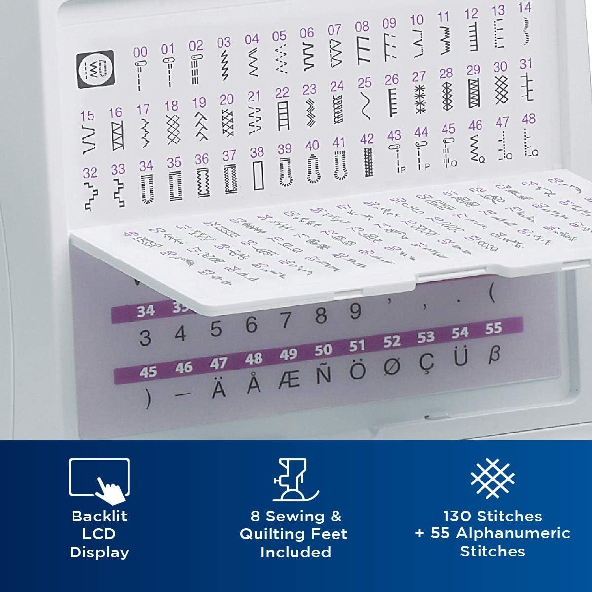Máquina de Coser y Acolchar Brother HC1850, 185 Puntadas, LCD