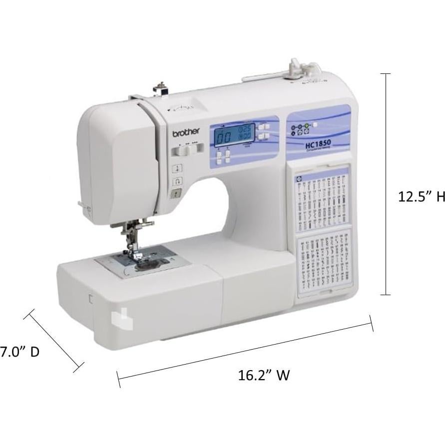 Máquina de Coser y Acolchar Brother HC1850, 185 Puntadas, LCD