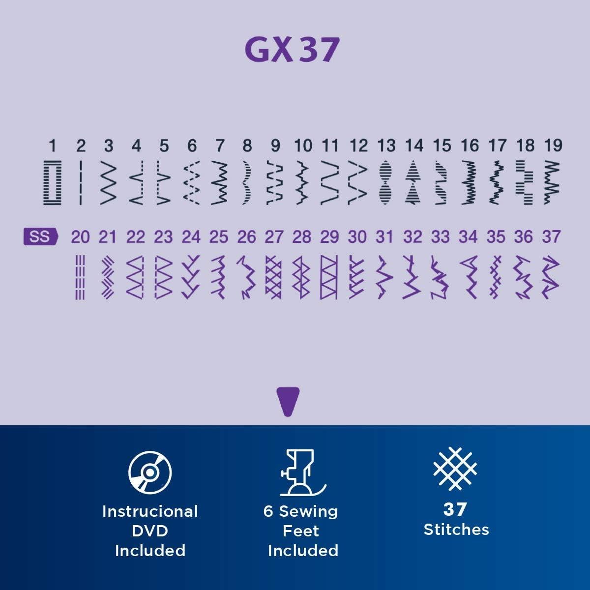 Máquina de Coser Brother GX37 - 37 Puntadas y 6 Accesorios