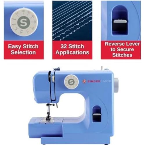 Máquina de Remendar SINGER M1000 - Compacta y Ligera, 32 Puntadas