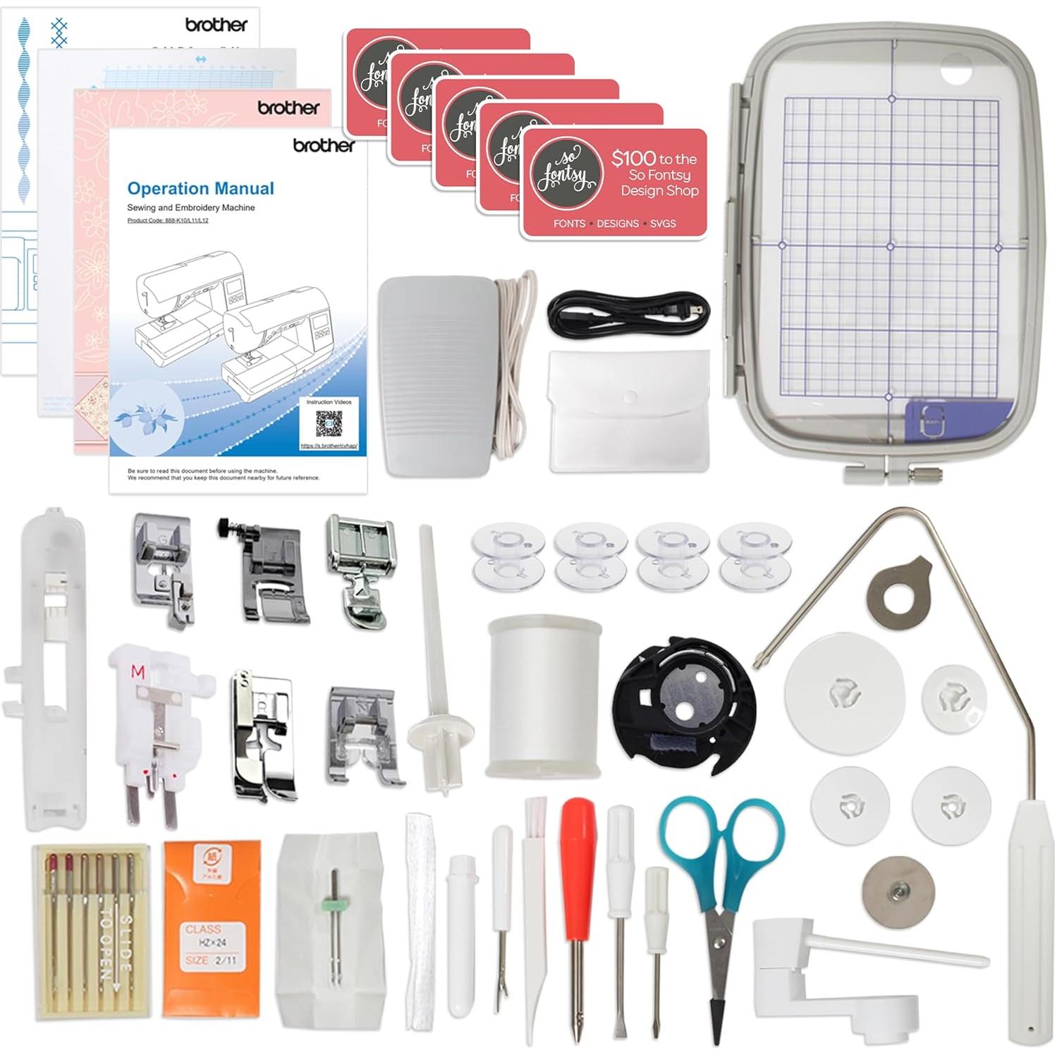 SE2000 5" x 7" Combo Embroidery & Sewing Machine with Deluxe 130 Thread Spools & Accessories