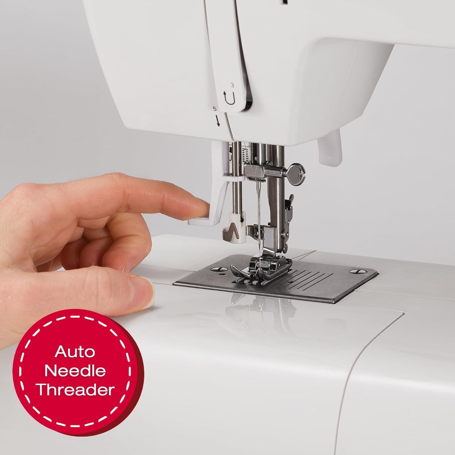 SINGER Tradition 2277 Sewing Machine with Automatic Needle Threader | 97 Stitch Applications, 1-Step Buttonhole, Adjustable Stitch Length & Width & Heavy-Duty Metal Frame (White)