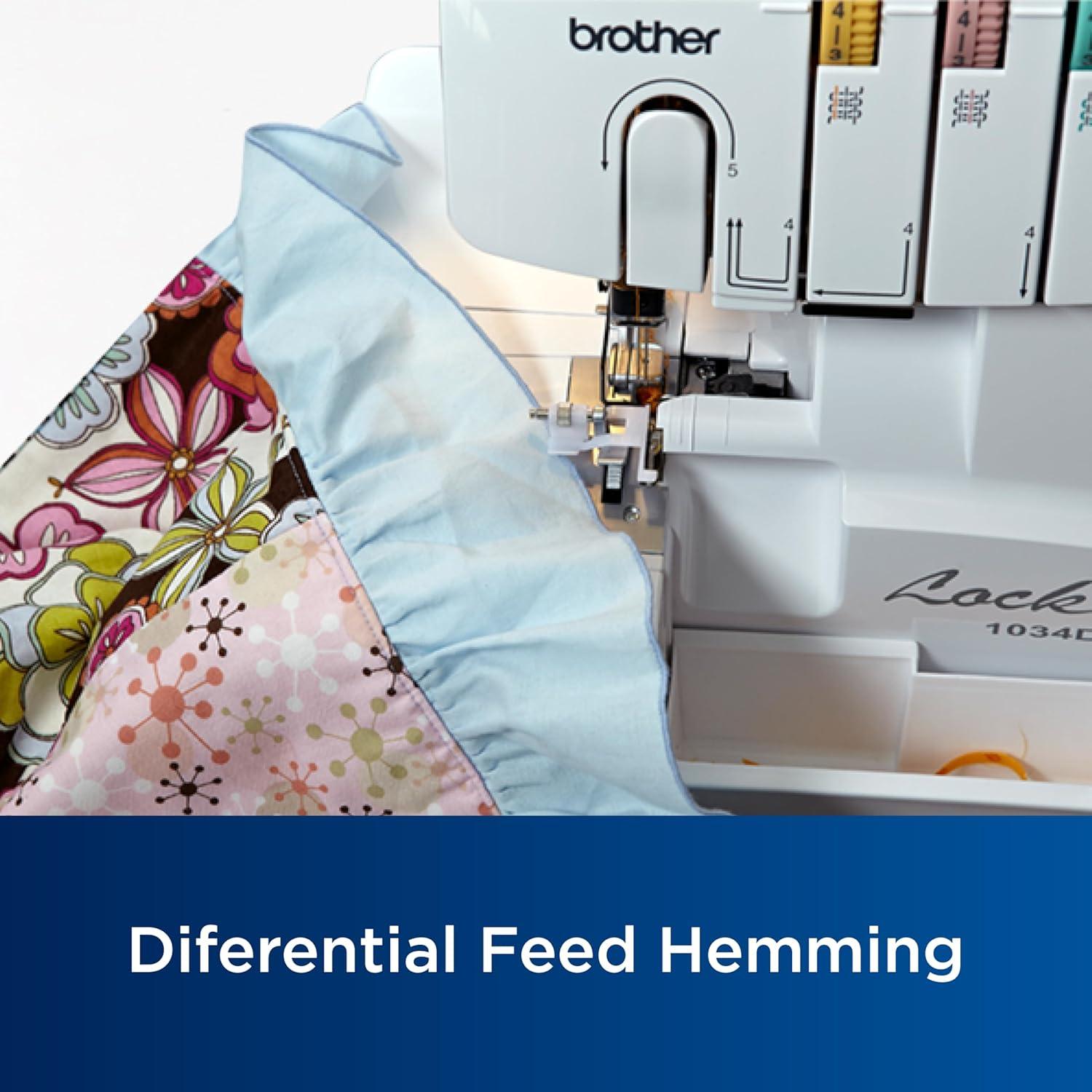 Máquina Overlock Brother 1034D, 1,300 Puntos/min, 3/4 Hilos