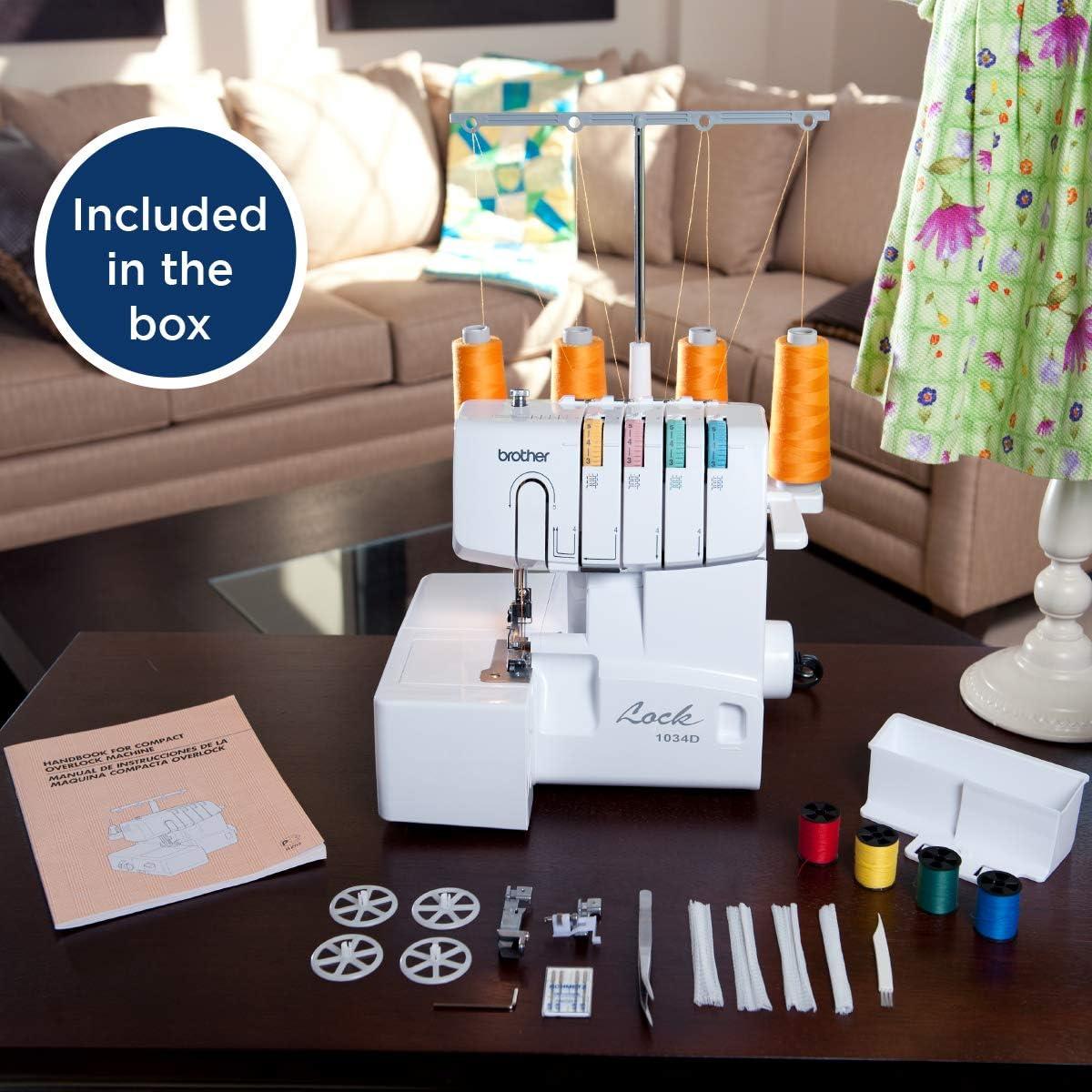 Máquina Overlock Brother 1034D, 1,300 Puntos/min, 3/4 Hilos