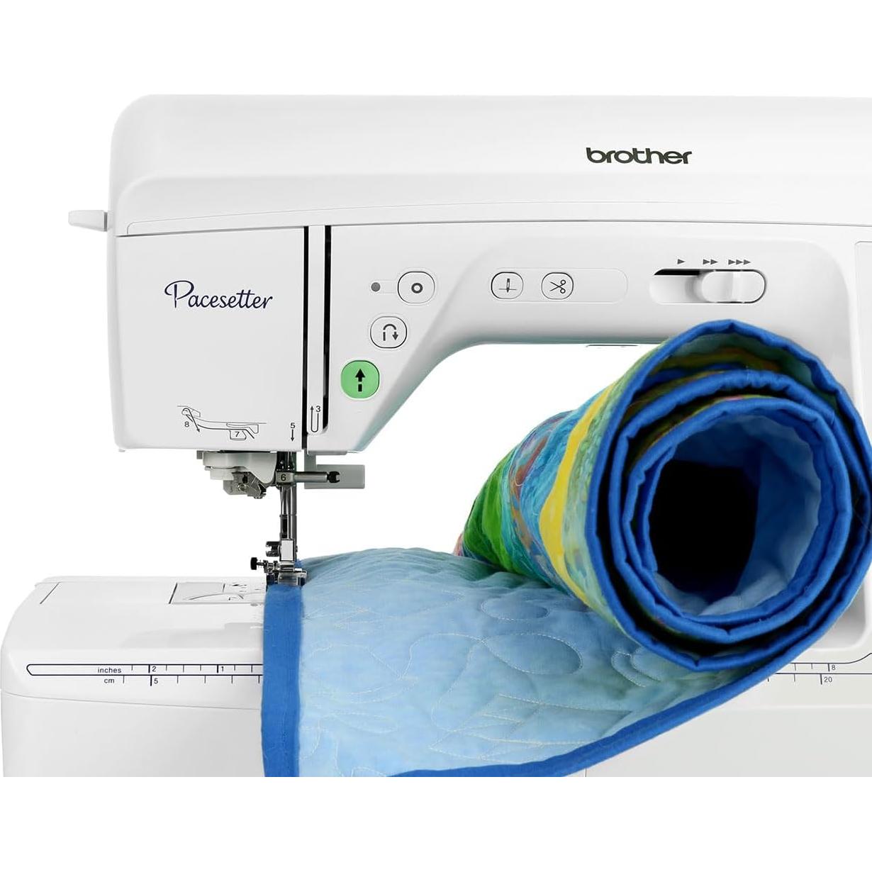 Innov-ís Pacesetter PS500 Computerized Sewing Machine Bundle - Includes Brother 5 Sewing Foot Embellishment Pack + Mr. Vac & Mrs. Sew - Ready, Set, Sew Video