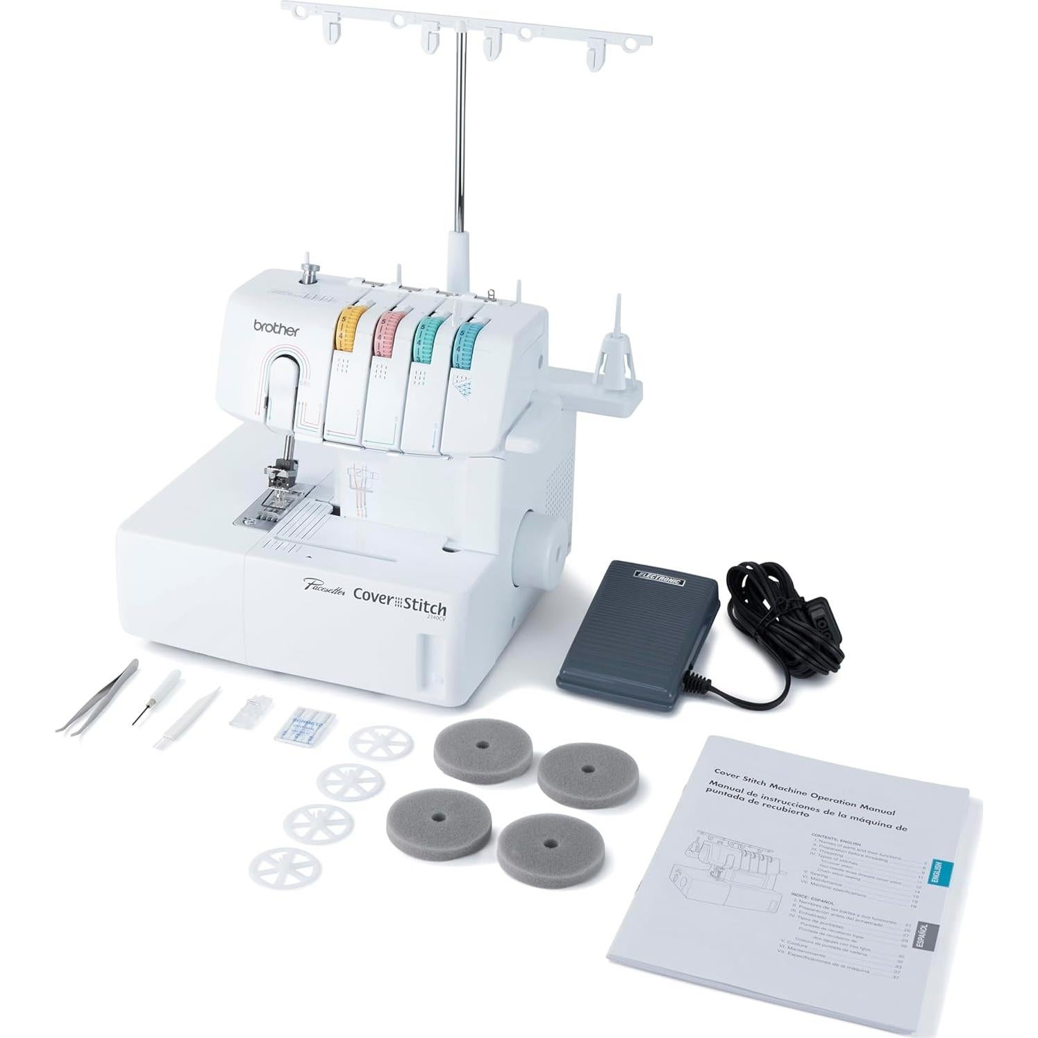 Overlock Brother 2340CV con Puntadas de Cobertura y Accesorios