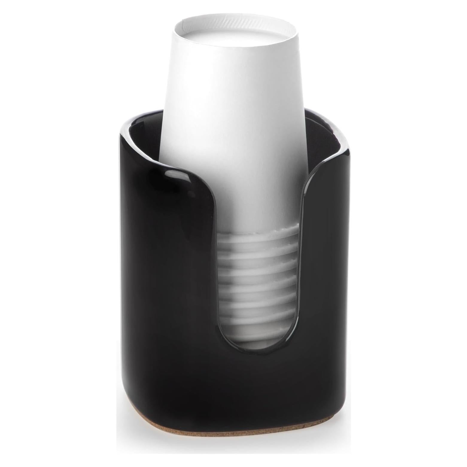 Dispensador de Tazas de Cerámica Cuadrado Viosuniu 5 oz Negro