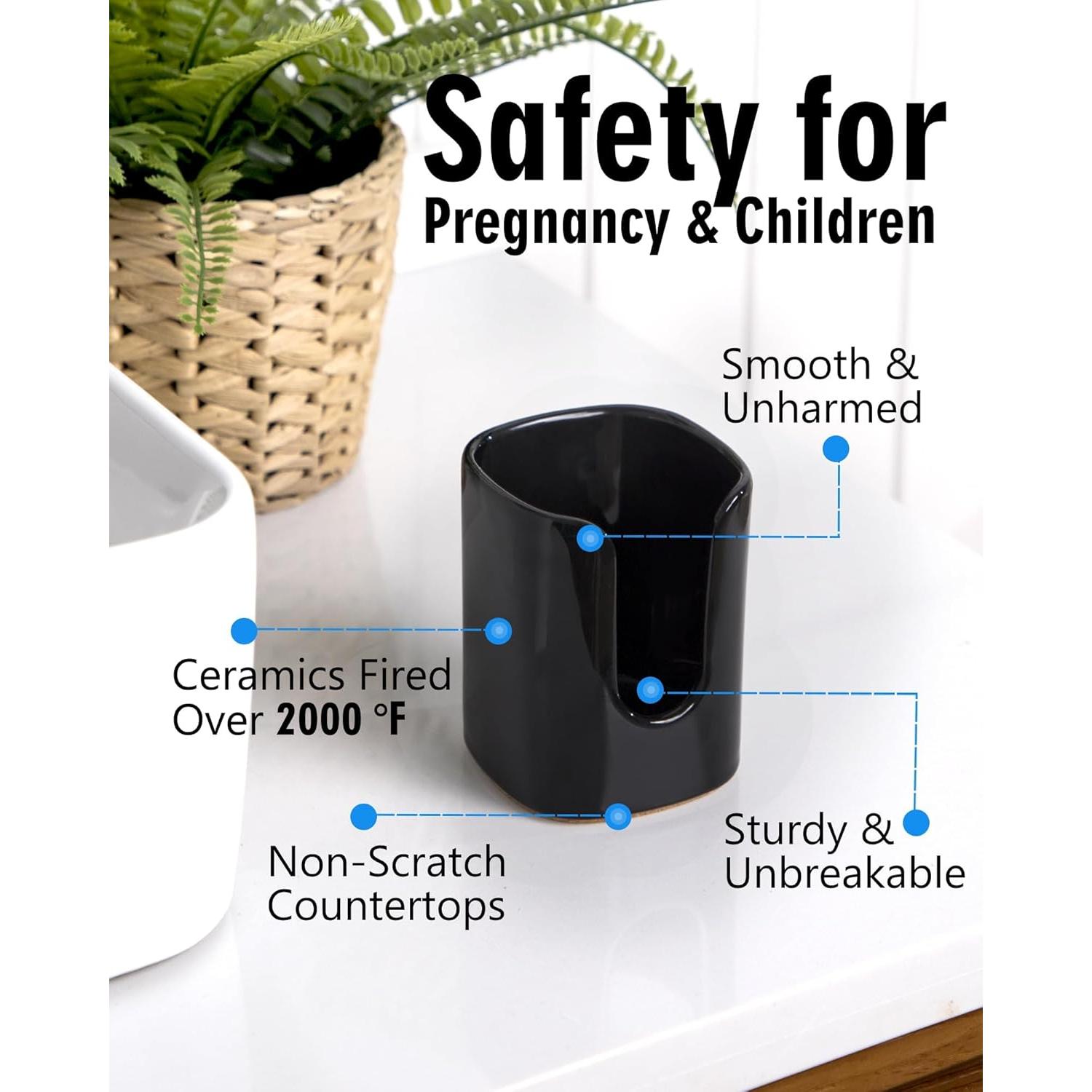 Dispensador de Tazas de Cerámica Cuadrado Viosuniu 5 oz Negro