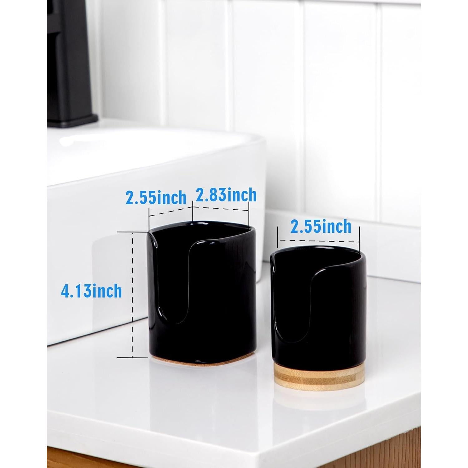 Dispensador de Tazas de Cerámica Cuadrado Viosuniu 5 oz Negro