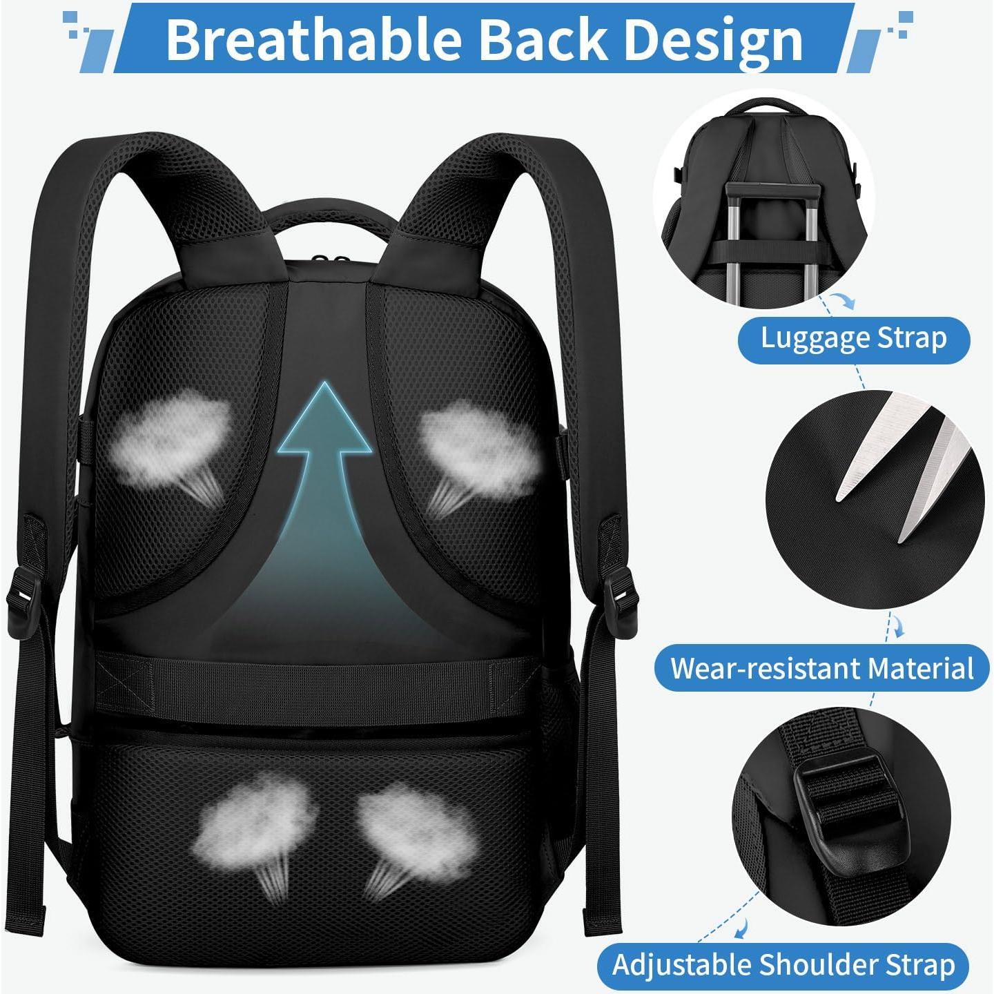 Mochila de Viaje ZOMFELT 15.6" para Portátil, Negra