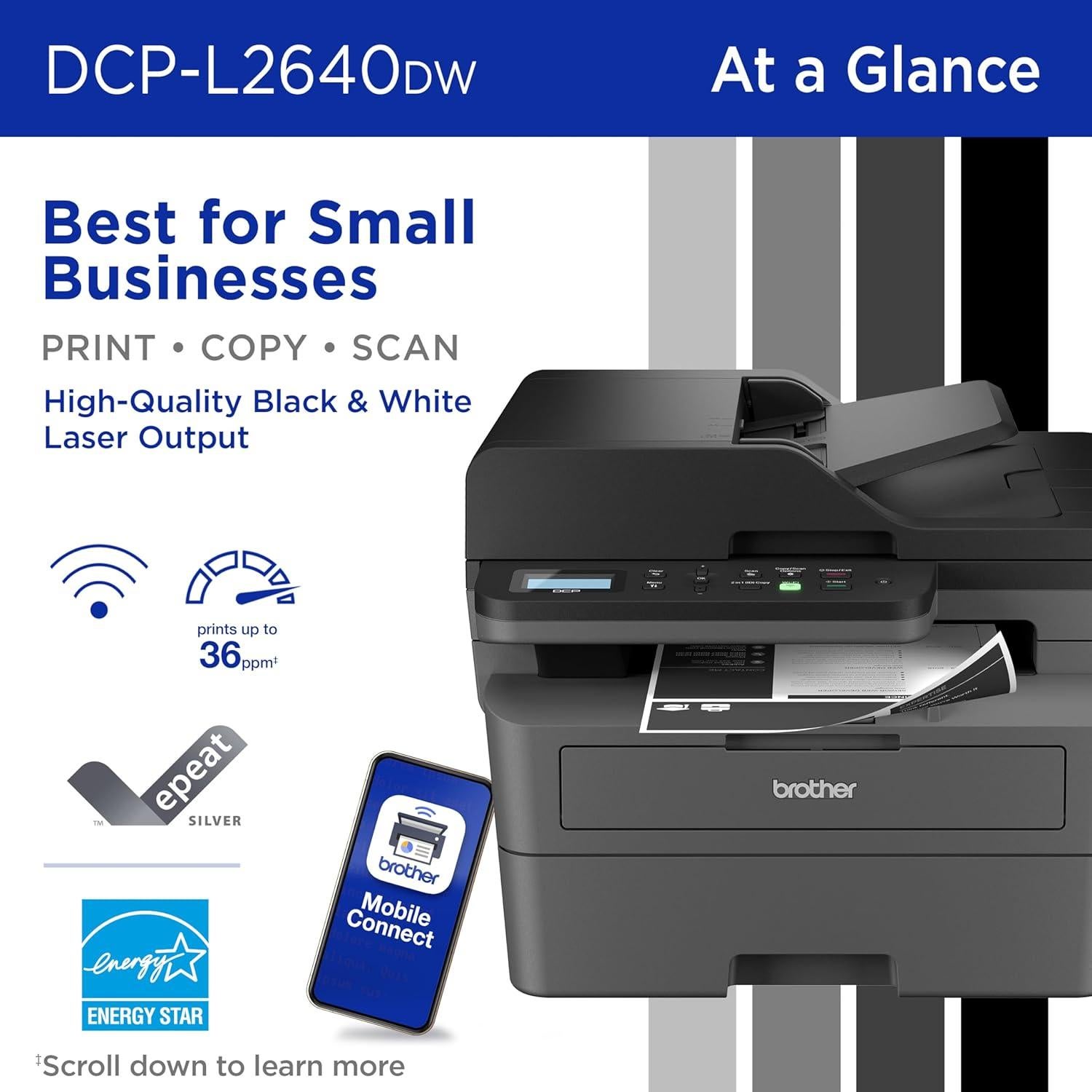 Impresora Multifuncional Brother DCP-L2640DW Láser B/N 3 en 1