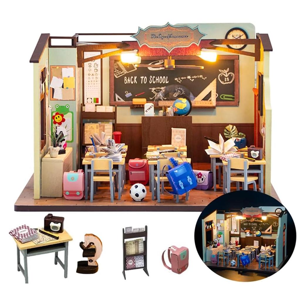 Kit Casa de Muñecas Miniatura DIY TOPBSFARNY 21.8x16.8 cm