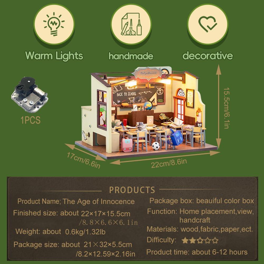 Kit Casa de Muñecas Miniatura DIY TOPBSFARNY 21.8x16.8 cm