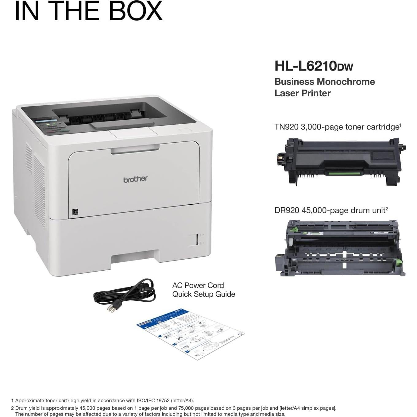 Impresora Láser Monocromática Brother HL-L6210DW 50 ppm