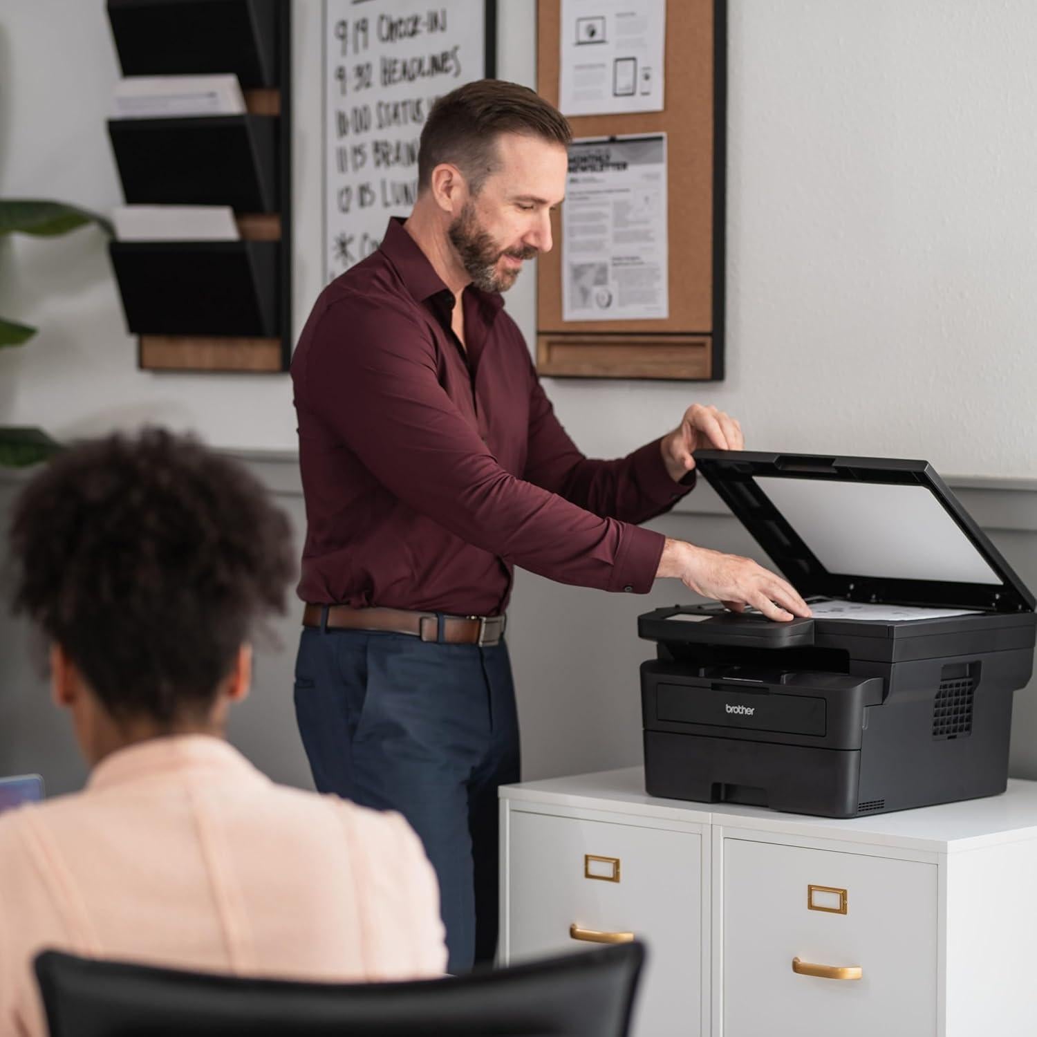 Brother HL-L2480DW Wireless Compact Monochrome Multi-Function Laser Printer with Copy and Scan, Duplex, Mobile, Black & White | Includes Refresh Subscription Trial(1), Works with Alexa