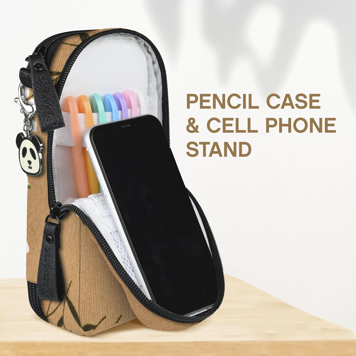 Estuche Escolar Pandasz Flor Marrón - Organizador de Lápices