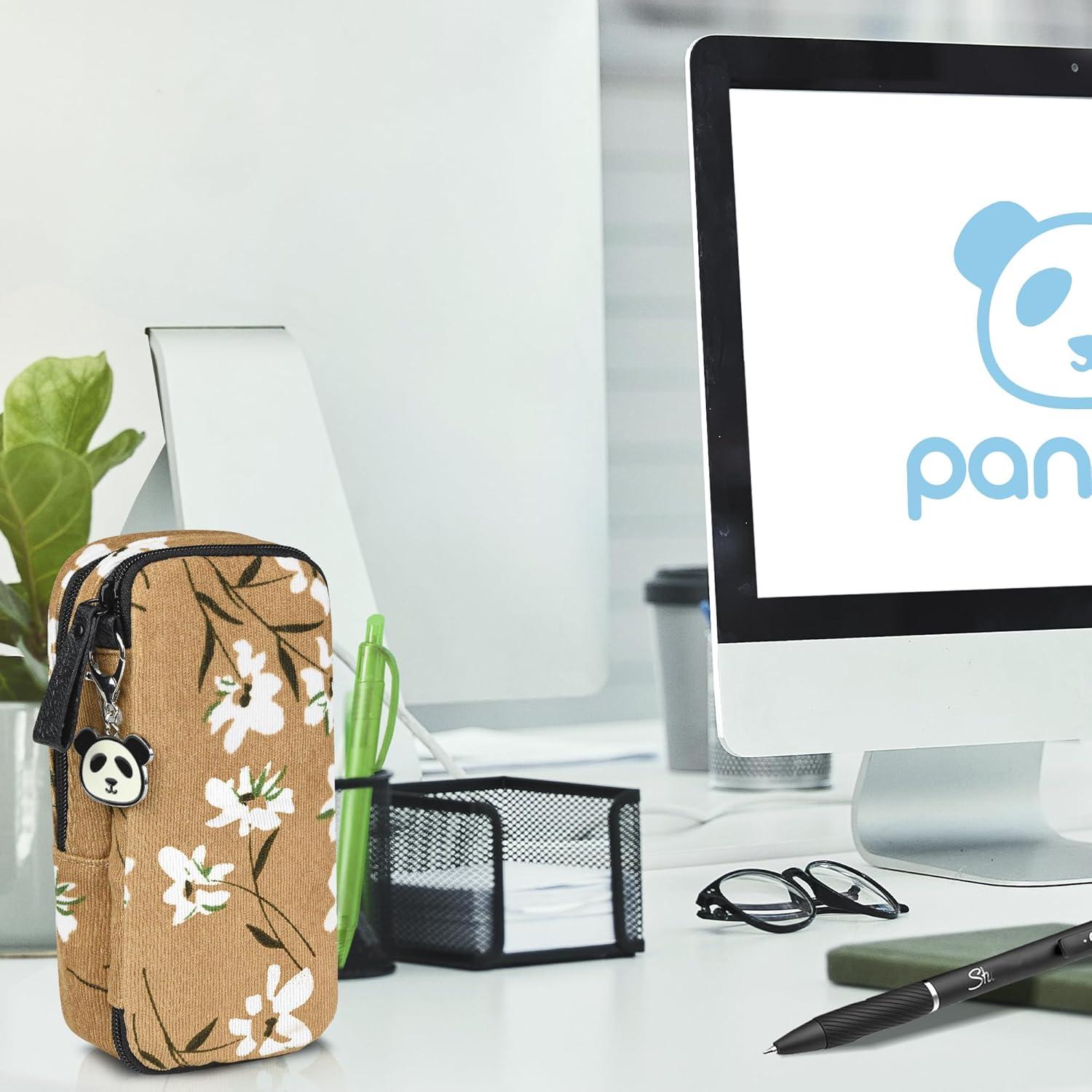 Estuche Escolar Pandasz Flor Marrón - Organizador de Lápices