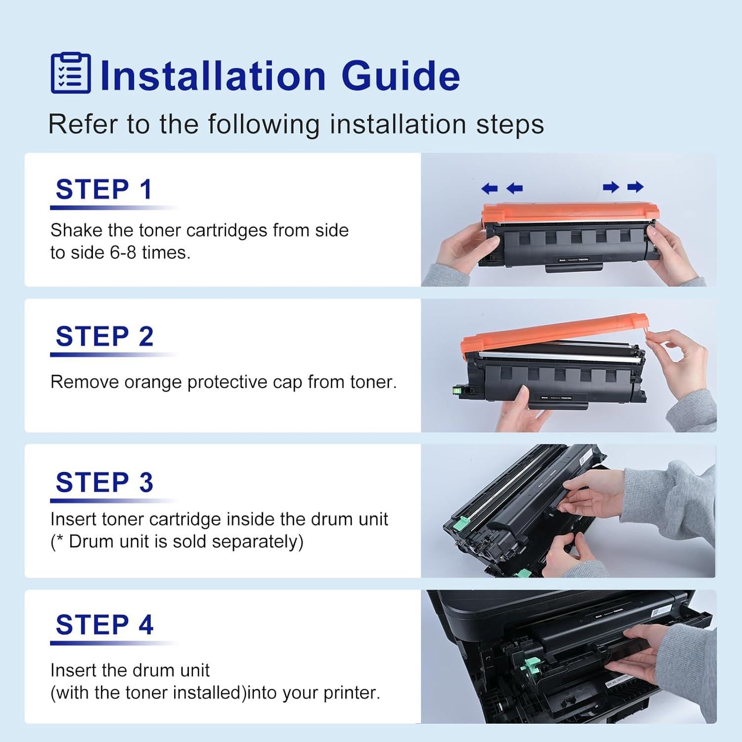 Compatible TN830XL Toner Replacement for Brother TN830XL TN830 XL Toner use with HL-L2460DW HL-L2405W HL-L2480DW HL-L2400D MFC-L2820DW MFC-L2820DW XL DCP-L2640DW Printer (2 Pack Black)