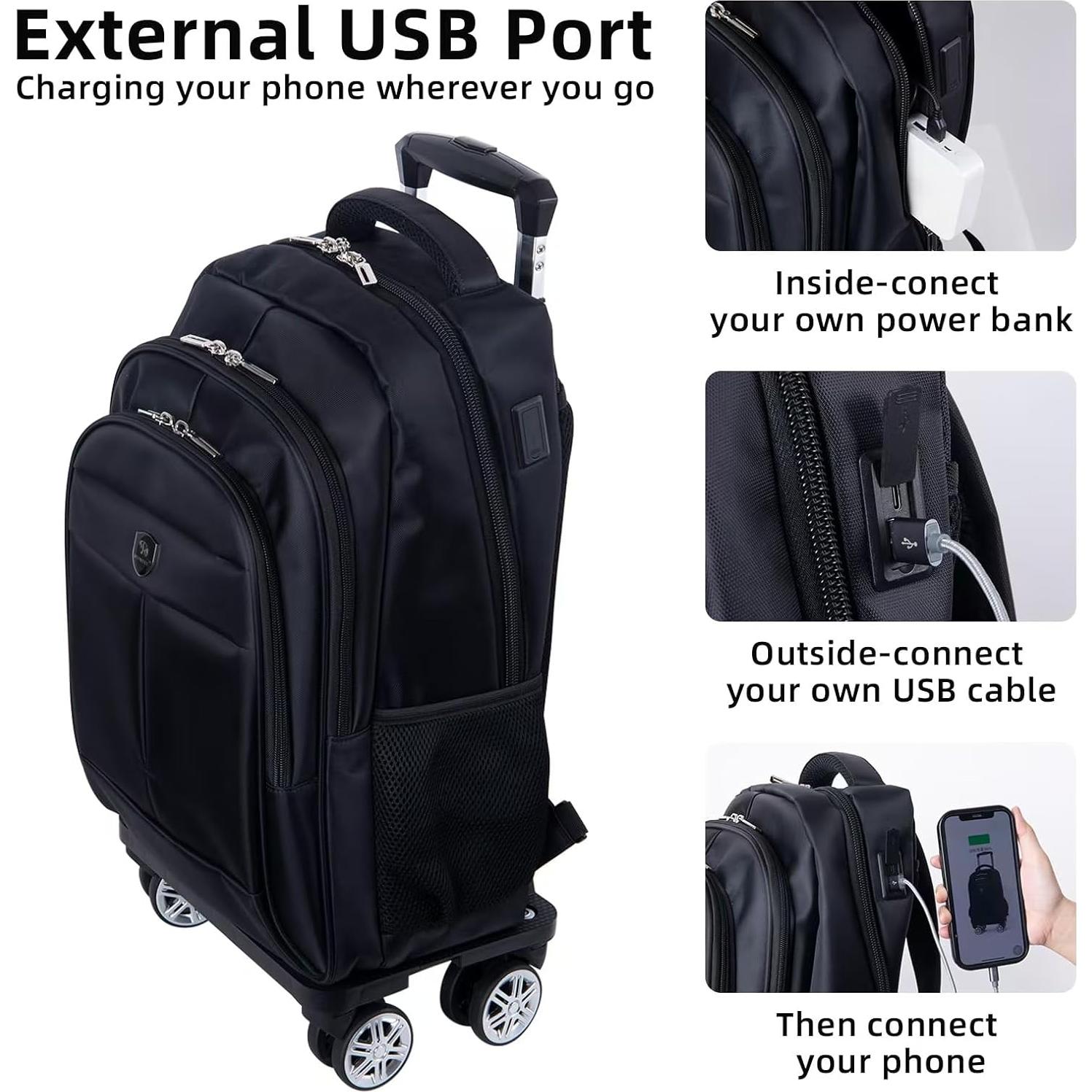 Mochila Rodante Diwolor 35L para Laptop 15.6" 4 Ruedas