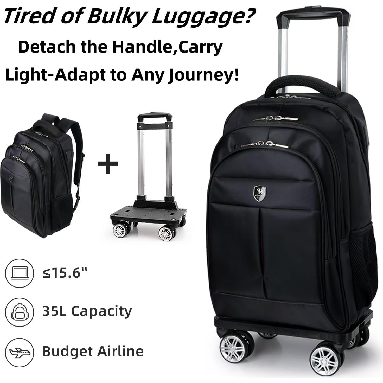 Mochila Rodante Diwolor 35L para Laptop 15.6" 4 Ruedas