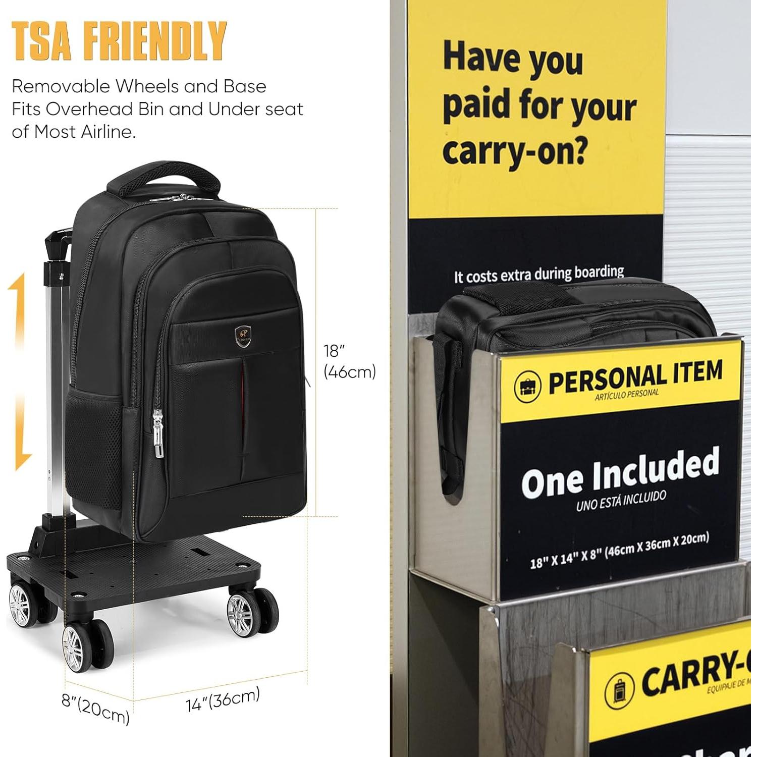 Mochila Rodante Diwolor 35L para Laptop 15.6" 4 Ruedas