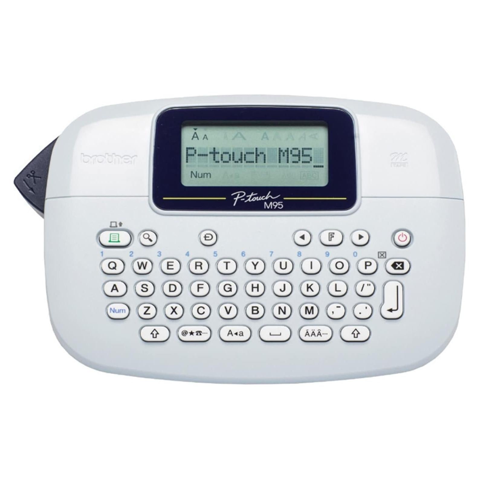 P-Touch Professional Label Maker PTM95 with 9 Type Styles and 8 Deco Patterns for Small Business, Home Office Organization, and Storage Labels - Portable Handheld Design with QWERTY Keyboard