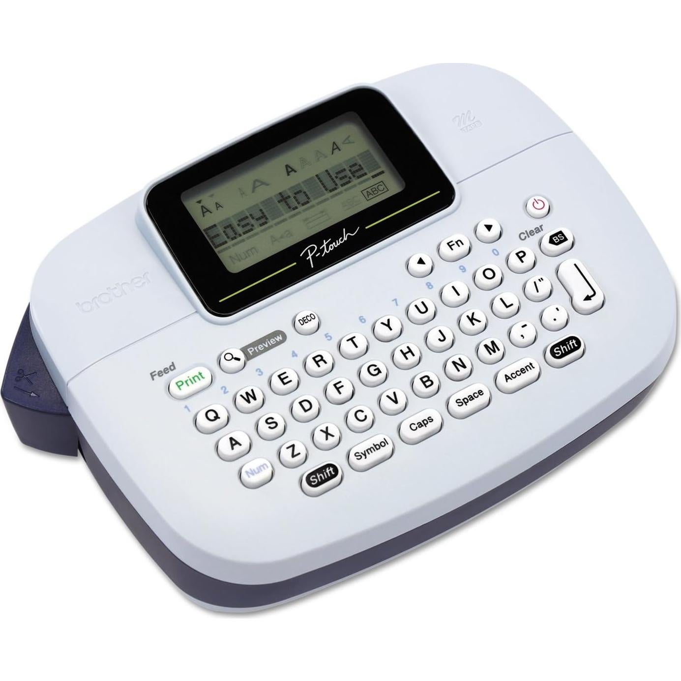 P-Touch Professional Label Maker PTM95 with 9 Type Styles and 8 Deco Patterns for Small Business, Home Office Organization, and Storage Labels - Portable Handheld Design with QWERTY Keyboard