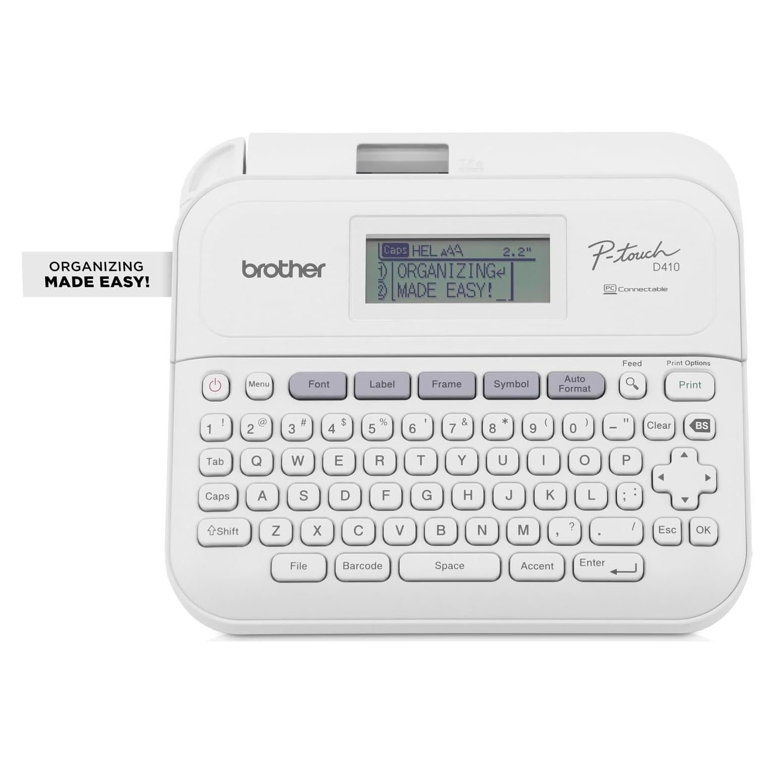 Brother P-Touch PT-D410 Home / Office Advanced Label Maker | Connect via USB to Create and Print on TZe Label Tapes up to ~3/4 inch, White