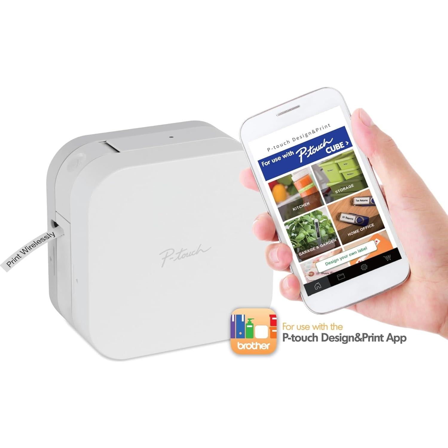 Etiquetadora Inalámbrica Brother P-Touch Cube Blanco 12mm