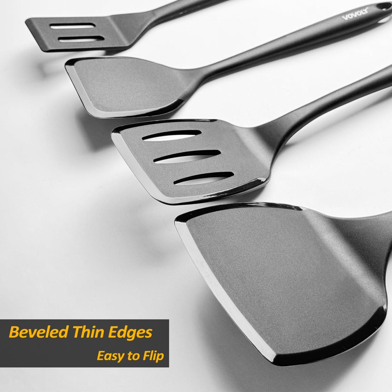 Espátula de Silicona Vovoly Extra Grande Negra para Cocina