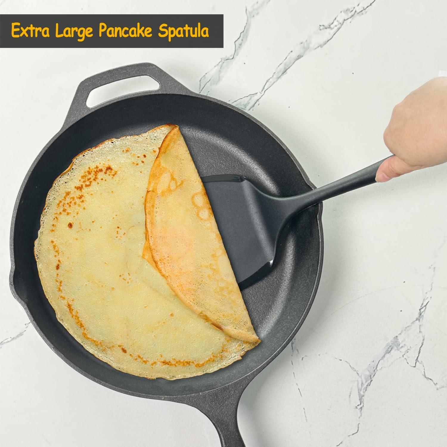 Espátula de Silicona Vovoly Extra Grande Negra para Cocina