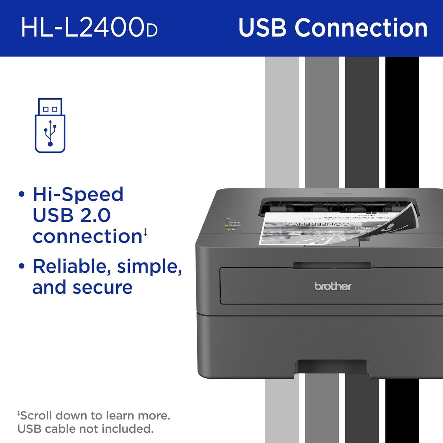 Impresora Láser Monocromática Brother HL-L2400D Renovada