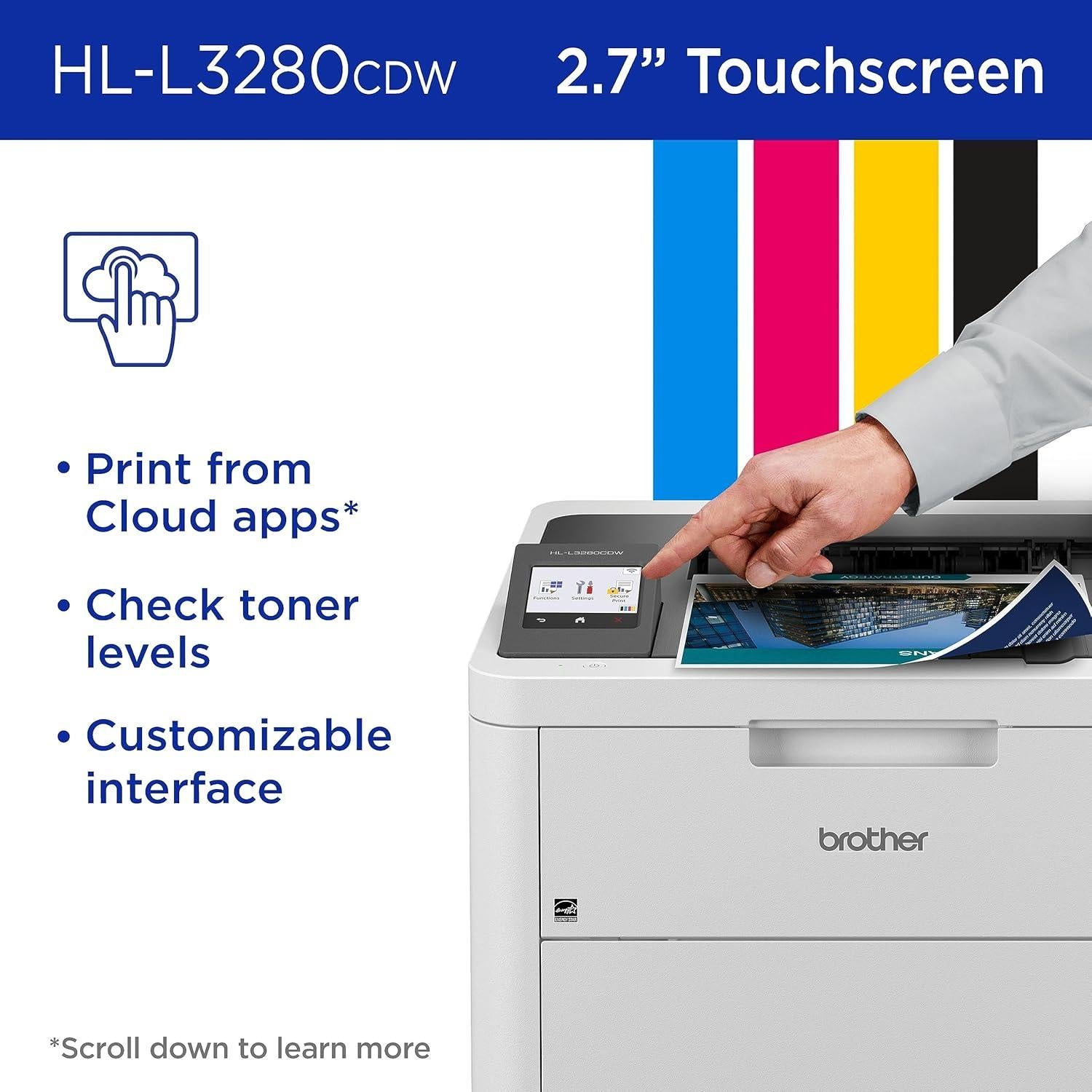 Impresora Color Láser Brother HL-L3280CDW Inalámbrica 27 ppm