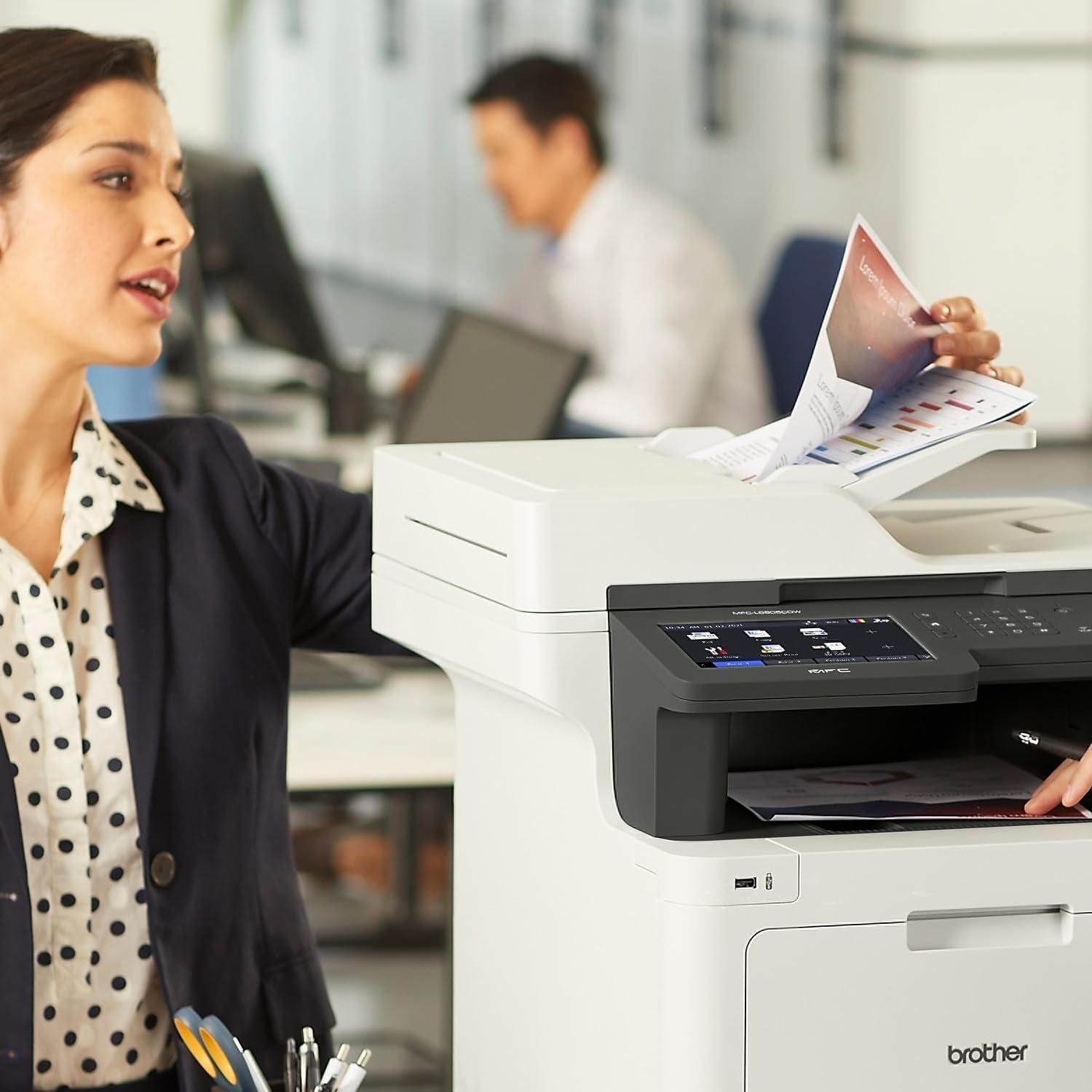 Color Laser All-in-One Printer with Advanced Security, High-Speed 33ppm Printing, Wireless Network, 7 in Touchscreen, Duplex Print and Scan for Business (MFC-L8905CDW)