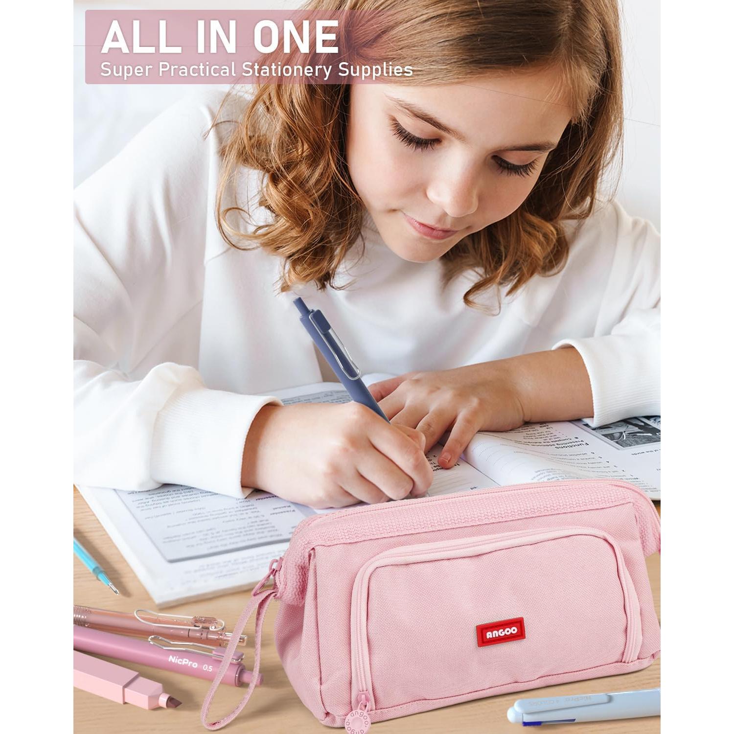 Set de Suministros Escolares Nicpro 78 PCS con Estuche Rosa