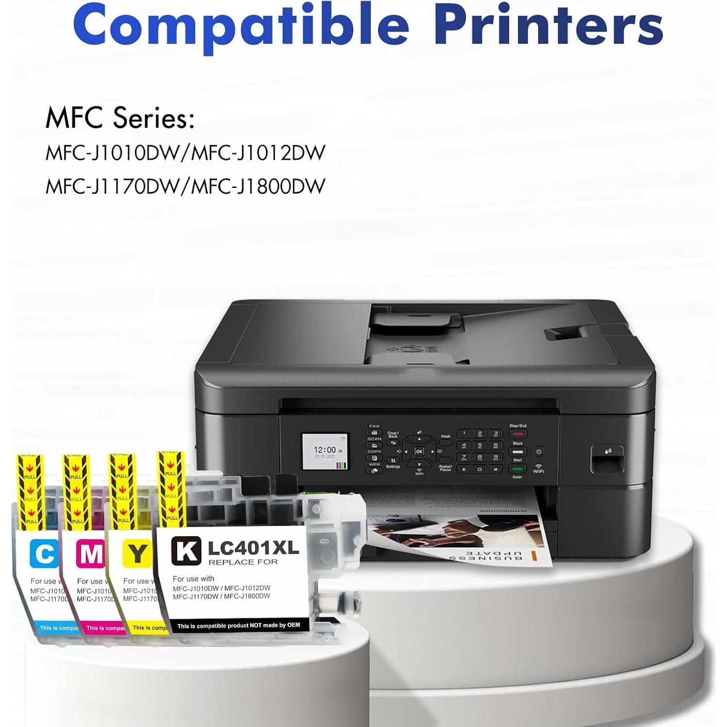 Cartuchos de tinta Brother LC401XL - Paquete de 4 Negro Cian Magenta Amarillo