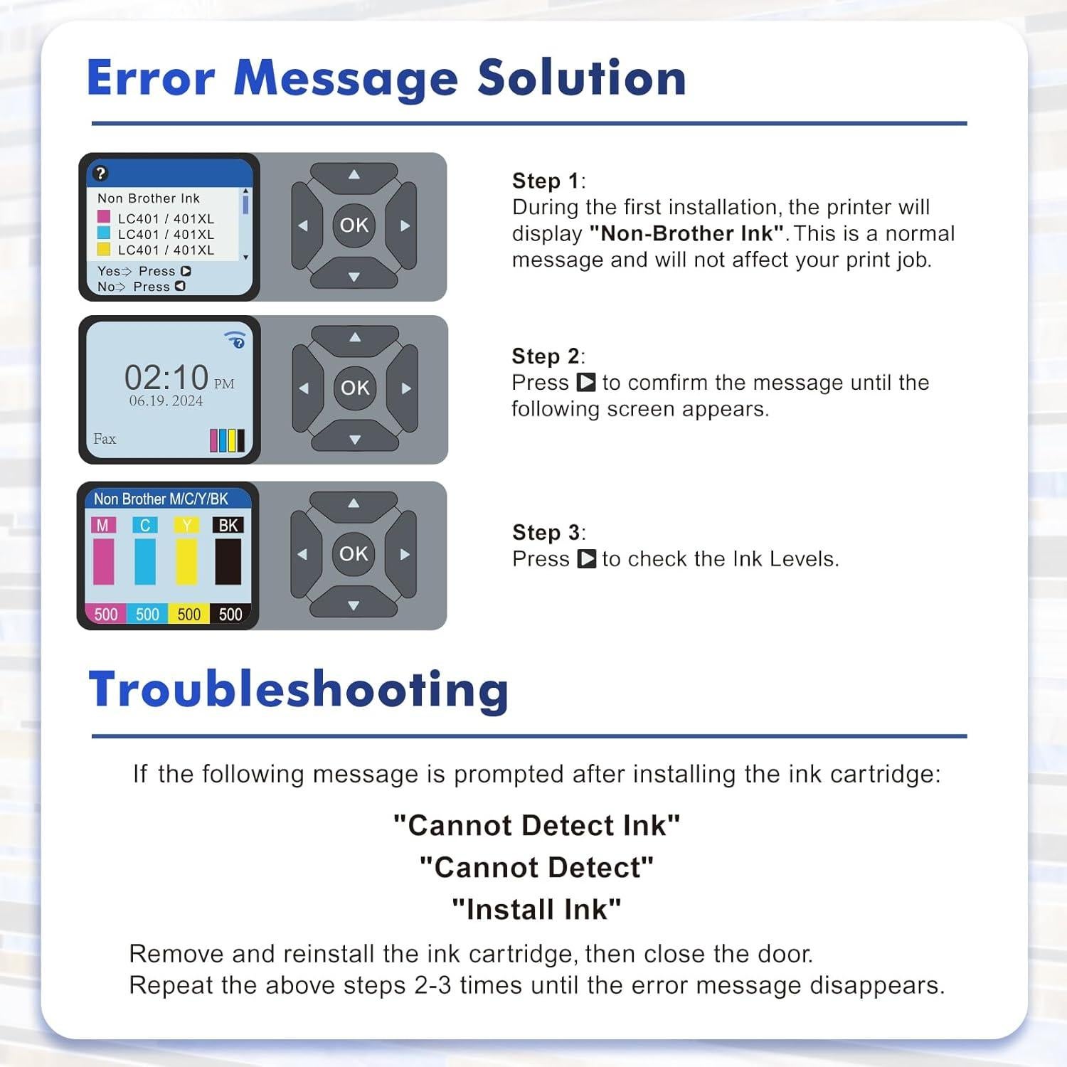 Cartuchos de tinta Brother LC401XL - Paquete de 4 Negro Cian Magenta Amarillo