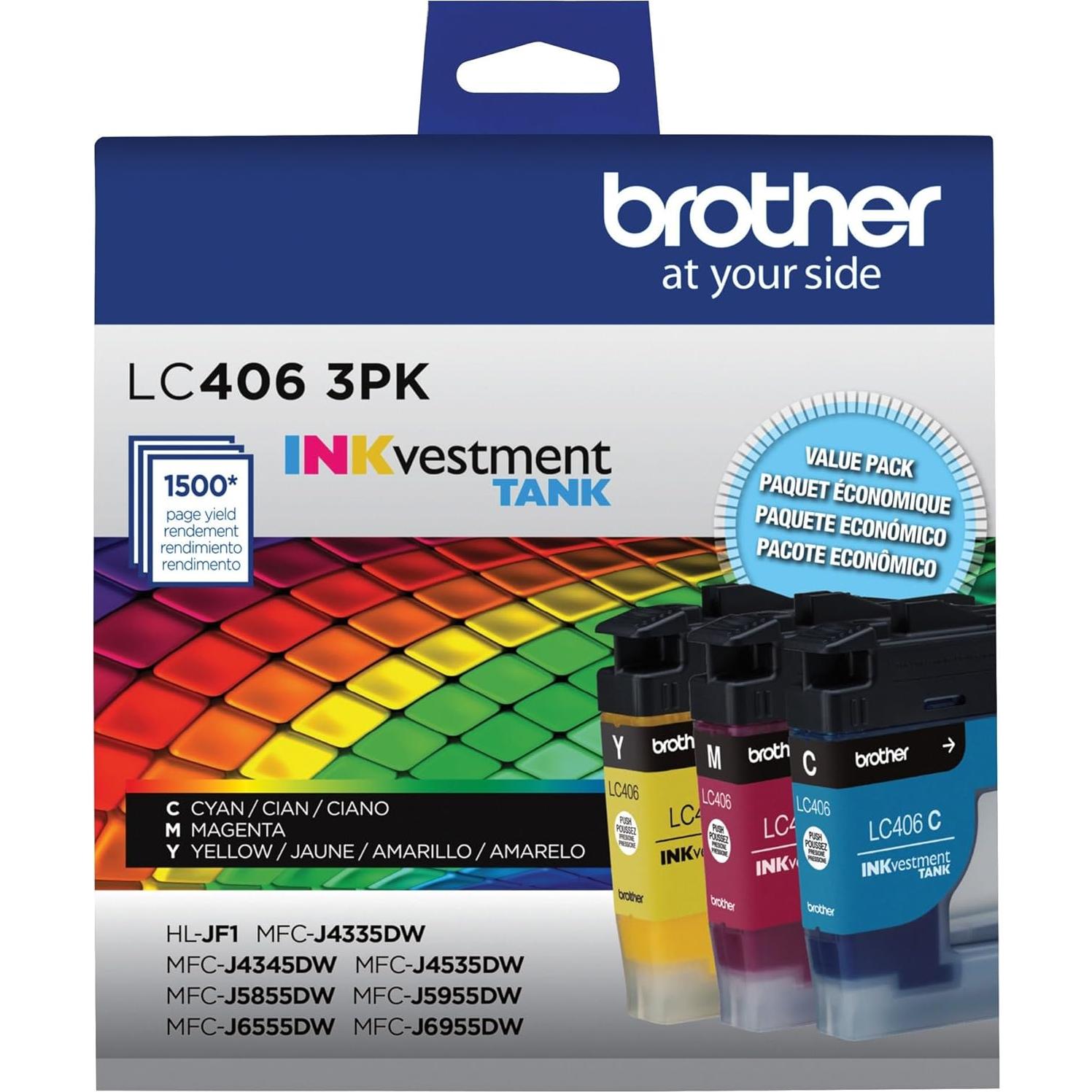 Cartuchos de Tinta Brother LC4063PK Cian, Magenta y Amarillo