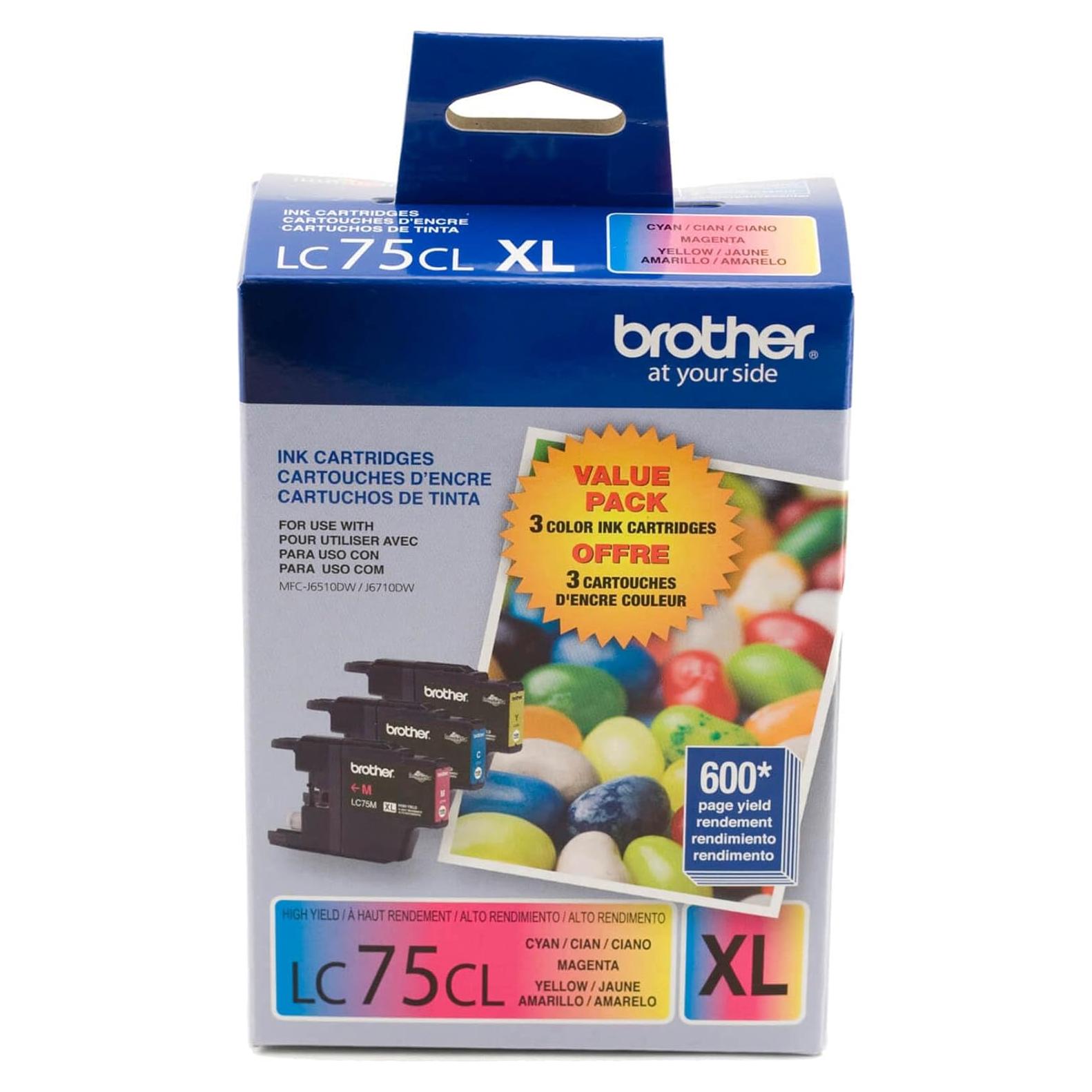 Cartuchos de Tinta Brother LC753PKS XL - Cian, Magenta, Amarillo