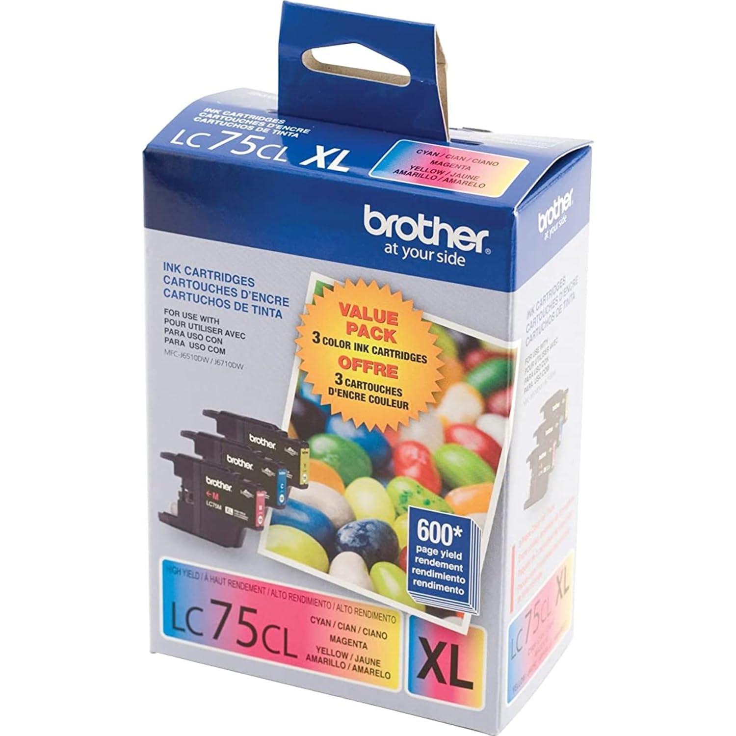 Cartuchos de Tinta Brother LC753PKS XL - Cian, Magenta, Amarillo