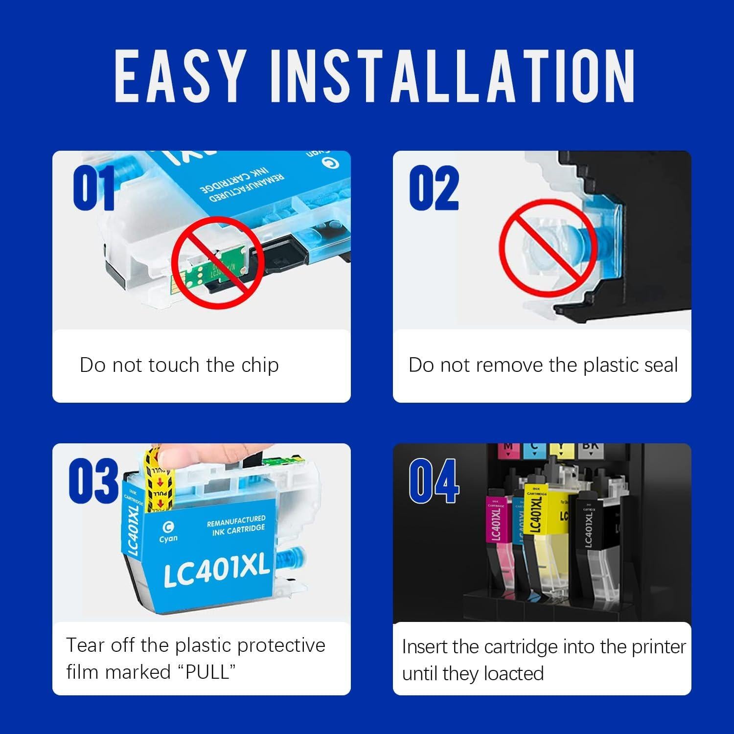 Cartuchos de tinta Valinkso LC401XL compatibles para Brother