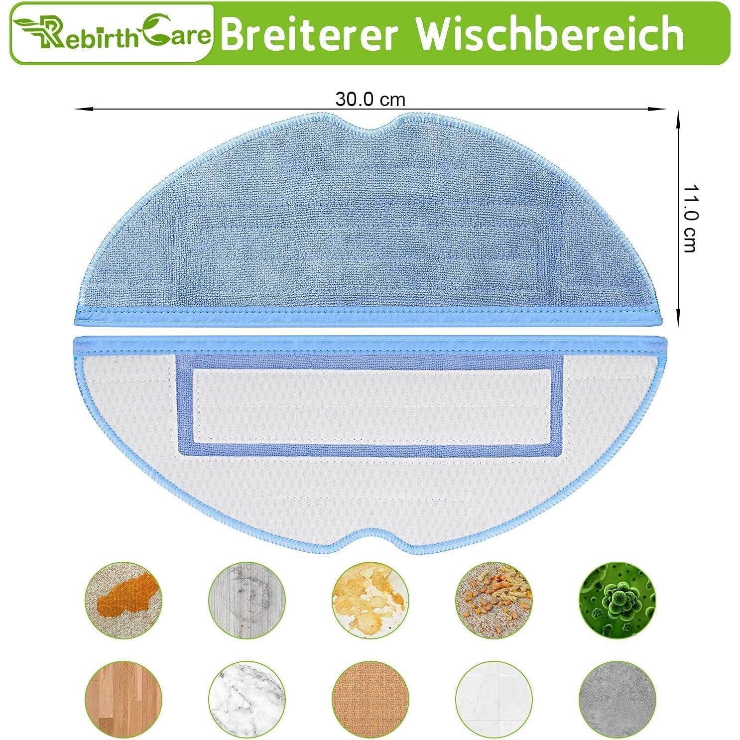 Rebirthcare Wipes Replacement Mop for S7 Vacuum Cleaner S7 Plus S7 MaxV S7 MaxV Plus S7 MaxV Ultra S7 Pro Ultra T7 T7 Plus T7S T7SPlus Reusable Hard Floor Cloth Expert Wet Microfiber Soft Pad, 5 Pack