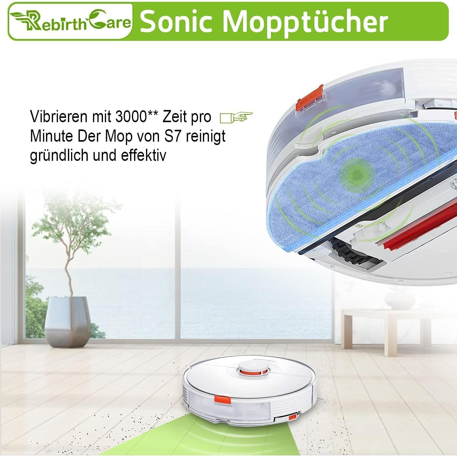 Rebirthcare Wipes Replacement Mop for S7 Vacuum Cleaner S7 Plus S7 MaxV S7 MaxV Plus S7 MaxV Ultra S7 Pro Ultra T7 T7 Plus T7S T7SPlus Reusable Hard Floor Cloth Expert Wet Microfiber Soft Pad, 5 Pack