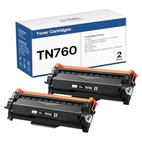 Cartuchos de Tóner TN760 Compatibles Brother - 2 Paquete