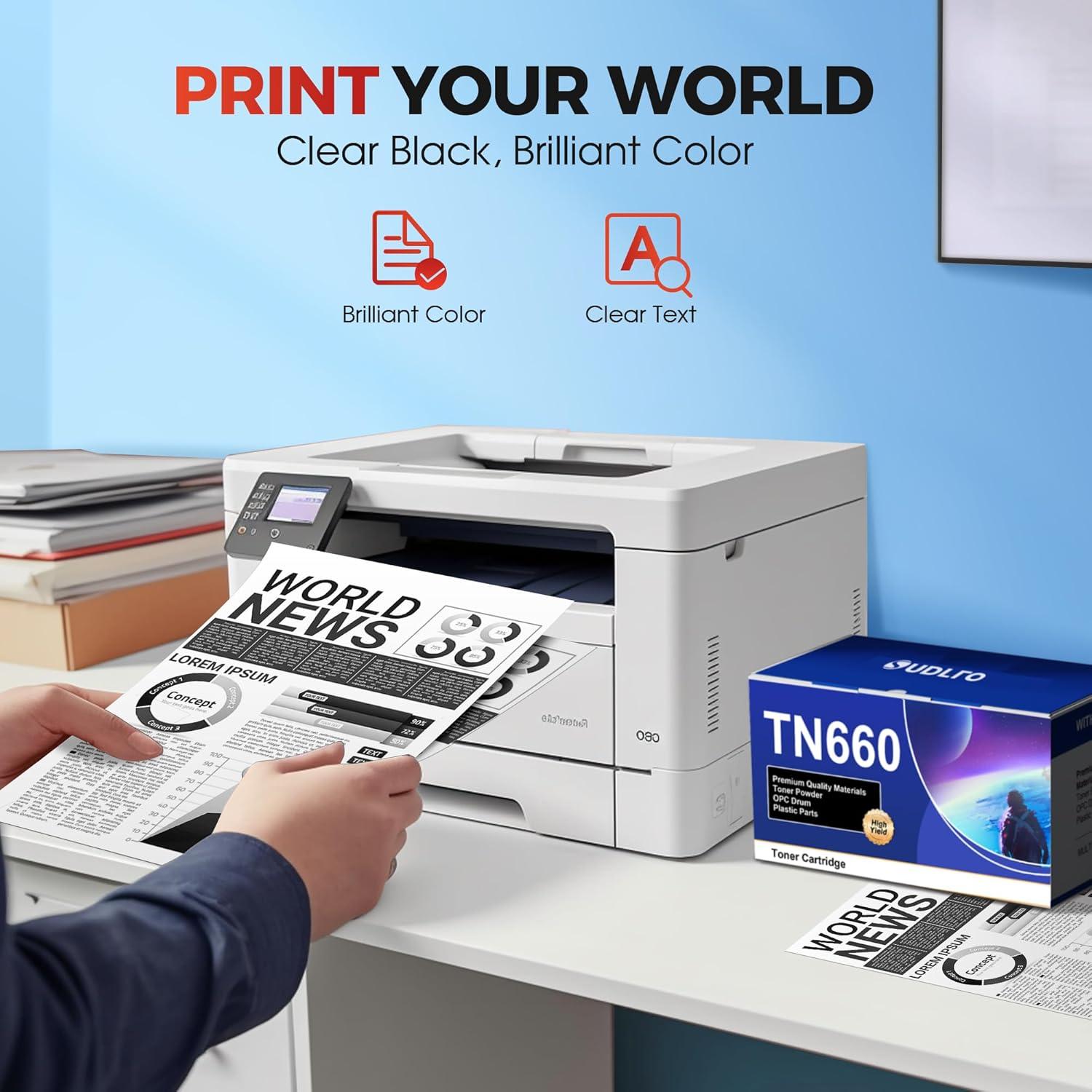 Cartucho de Tóner Compatible SUDLTO TN660 Negro - Paquete de 2