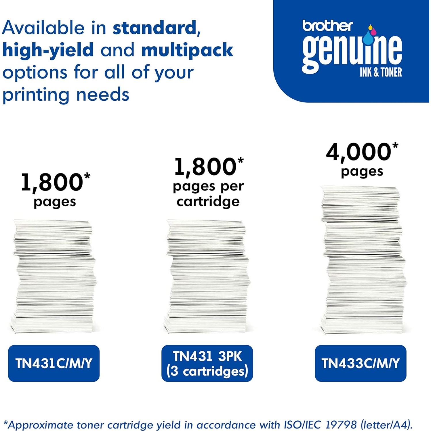 Cartucho de Tóner Brother TN431 3PK Cian Magenta Amarillo