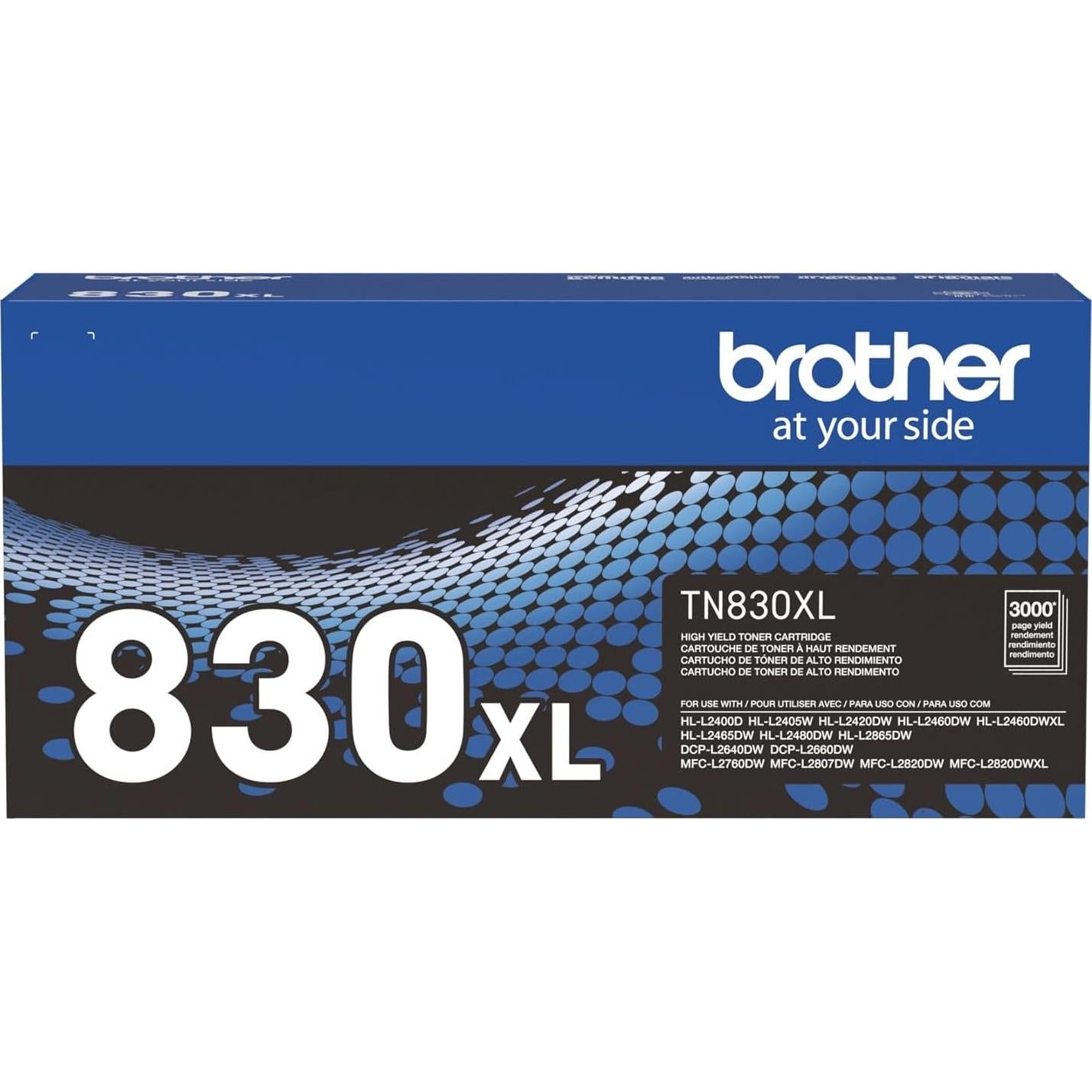 Cartucho de Tóner Brother TN830XL Negro Alto Rendimiento 3000 Páginas
