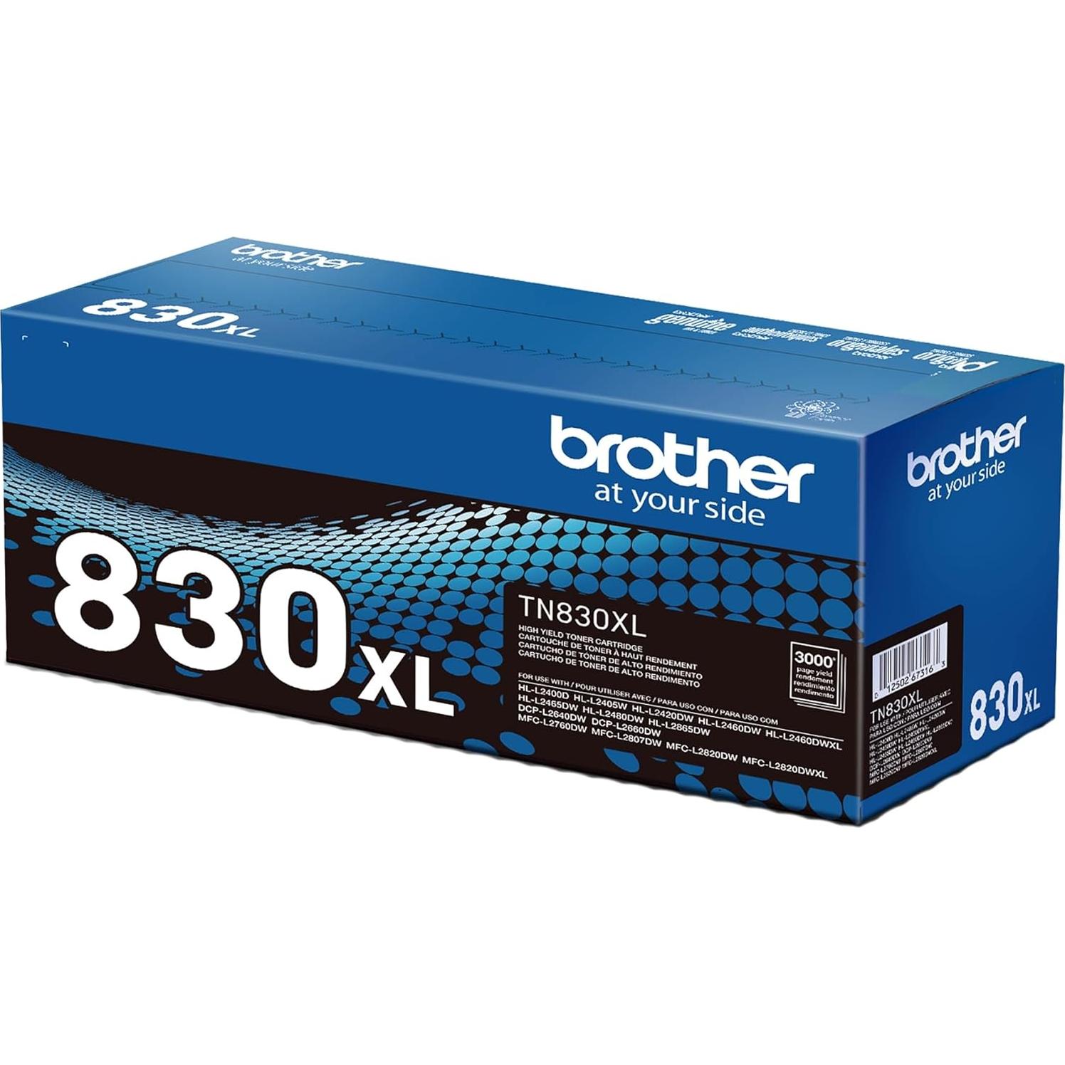 Cartucho de Tóner Brother TN830XL Negro Alto Rendimiento 3000 Páginas